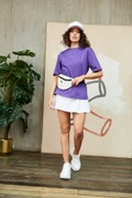 Купить Фиолетовая женская футболка оверсайз