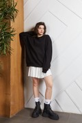 Купить Черный женский свитшот оверсайз с начёсом PREMIUM